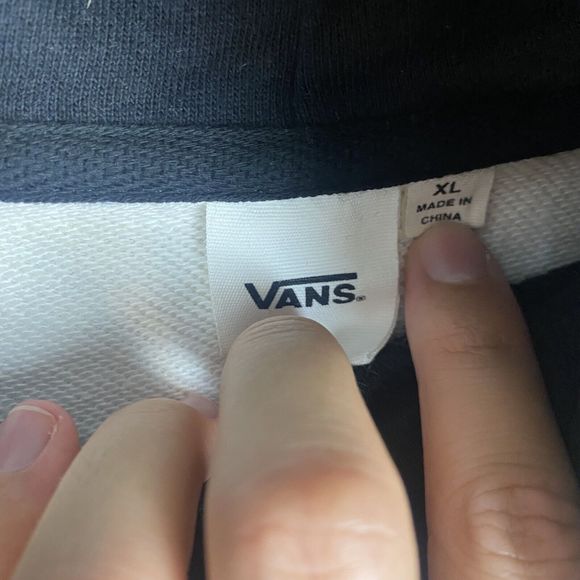 Vans Hoodie Adult XL Black White Off The Wall Check Pieced Geometric Gold - Picture 6 of 7